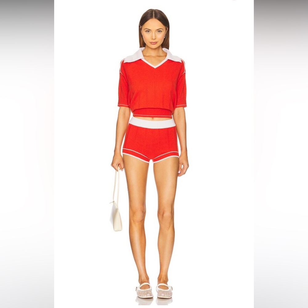 Guest In Residence Pele Cashmere Polo & Short in Cherry